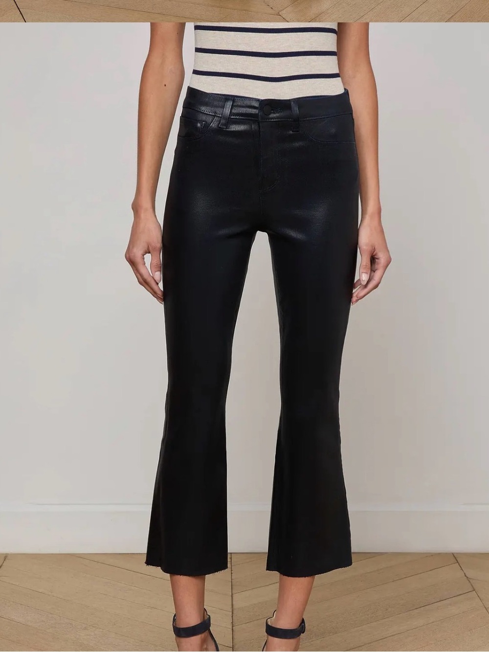 L'agence Kendra Coated Cropped Flare Jean
